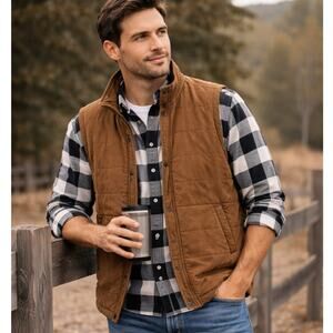 Unionbay Cameron Quilted Vest Men's Size S Snap Button Closure Western Outdoor